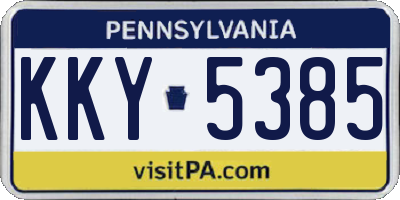 PA license plate KKY5385