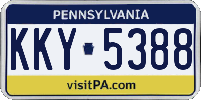 PA license plate KKY5388