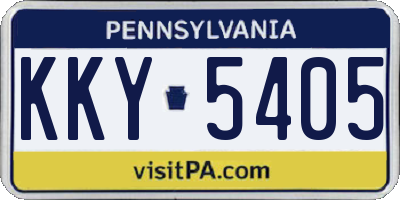 PA license plate KKY5405