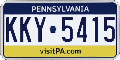 PA license plate KKY5415