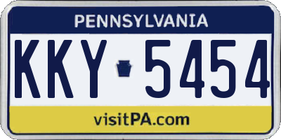 PA license plate KKY5454