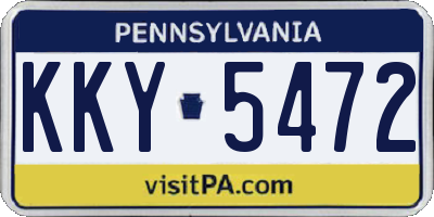 PA license plate KKY5472