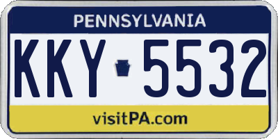 PA license plate KKY5532