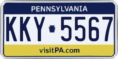 PA license plate KKY5567
