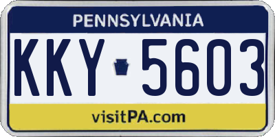PA license plate KKY5603