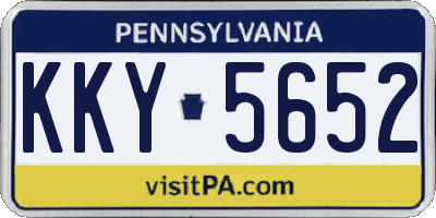 PA license plate KKY5652