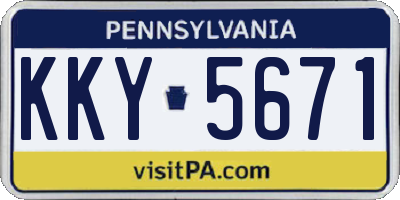PA license plate KKY5671