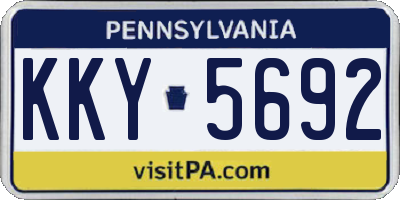 PA license plate KKY5692
