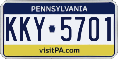 PA license plate KKY5701