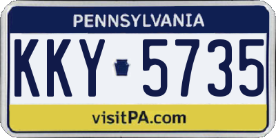 PA license plate KKY5735