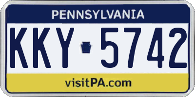 PA license plate KKY5742