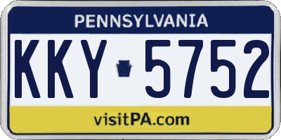 PA license plate KKY5752