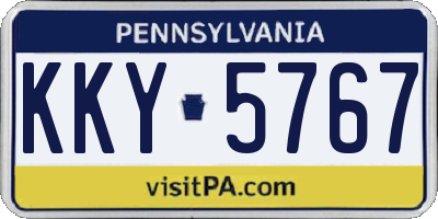 PA license plate KKY5767