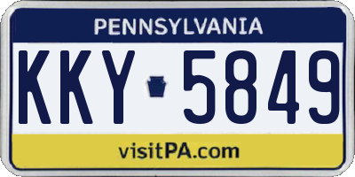 PA license plate KKY5849