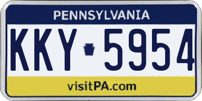 PA license plate KKY5954