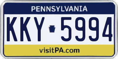 PA license plate KKY5994