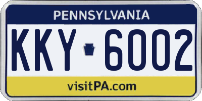 PA license plate KKY6002