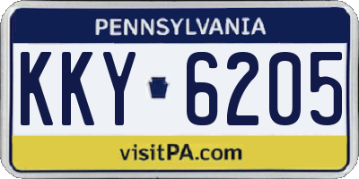 PA license plate KKY6205