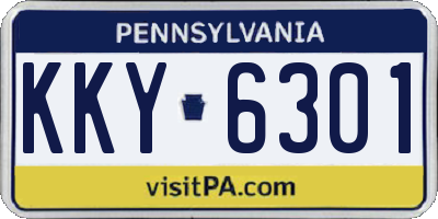 PA license plate KKY6301