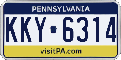 PA license plate KKY6314