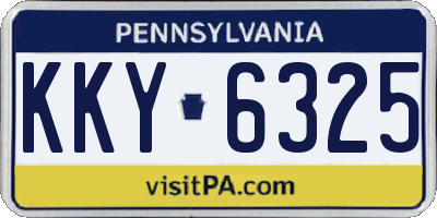 PA license plate KKY6325