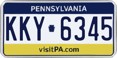 PA license plate KKY6345