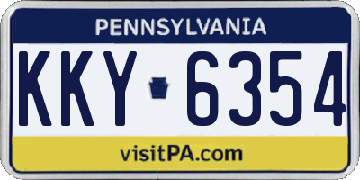 PA license plate KKY6354
