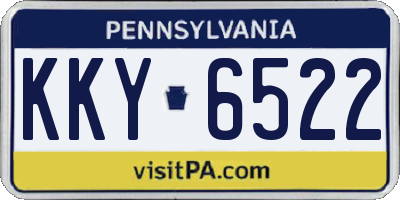 PA license plate KKY6522