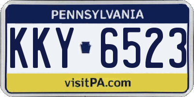 PA license plate KKY6523
