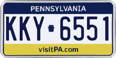PA license plate KKY6551