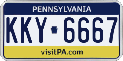 PA license plate KKY6667