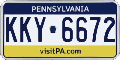 PA license plate KKY6672