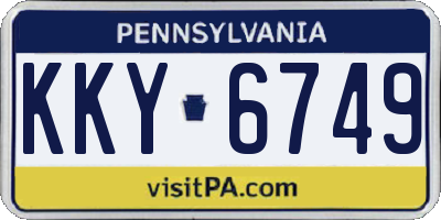 PA license plate KKY6749