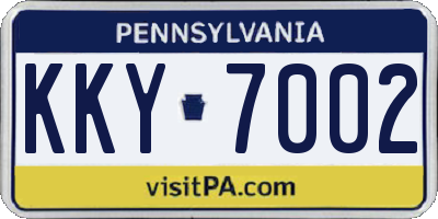 PA license plate KKY7002