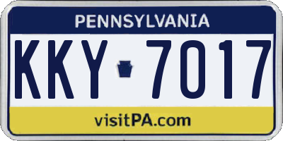 PA license plate KKY7017