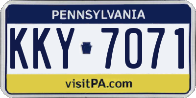 PA license plate KKY7071