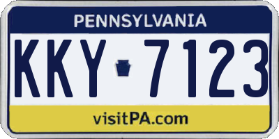PA license plate KKY7123