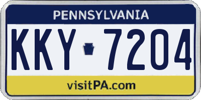 PA license plate KKY7204