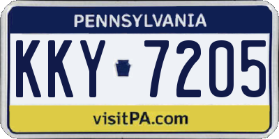 PA license plate KKY7205
