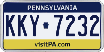 PA license plate KKY7232
