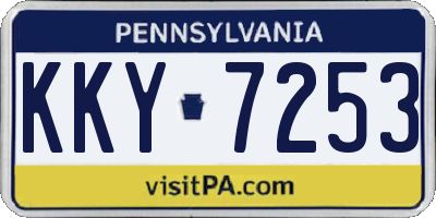 PA license plate KKY7253