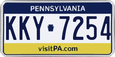 PA license plate KKY7254