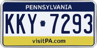 PA license plate KKY7293