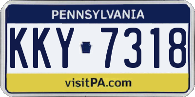 PA license plate KKY7318