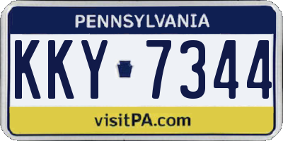 PA license plate KKY7344