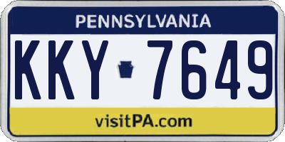 PA license plate KKY7649