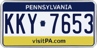 PA license plate KKY7653