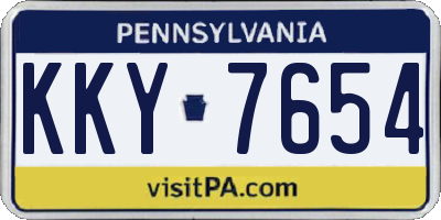 PA license plate KKY7654