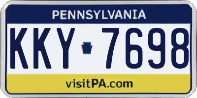 PA license plate KKY7698