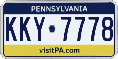 PA license plate KKY7778
